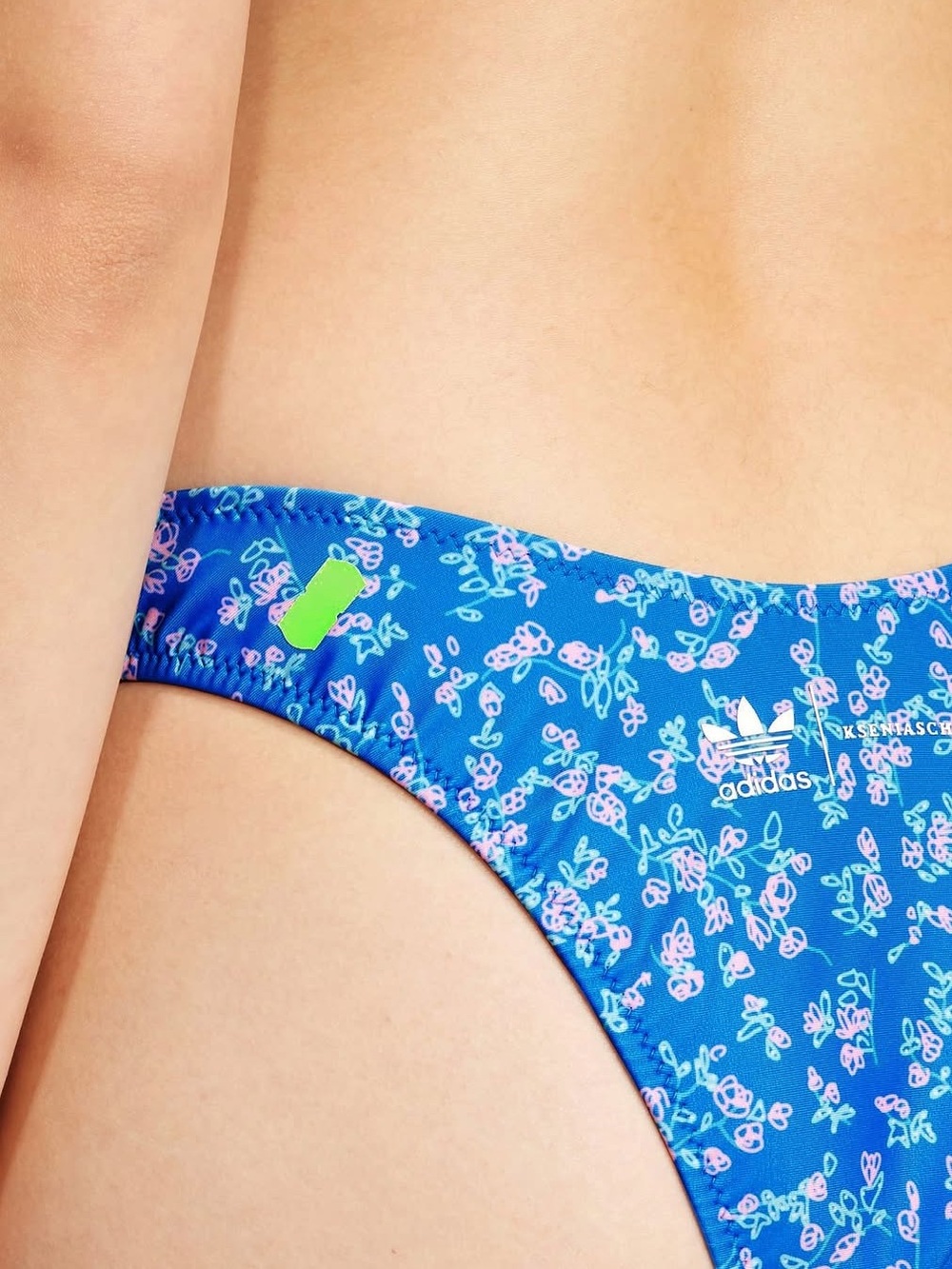 NWT Adidas x Kseniaschnaider high leg blue printed bikini bottoms size 2